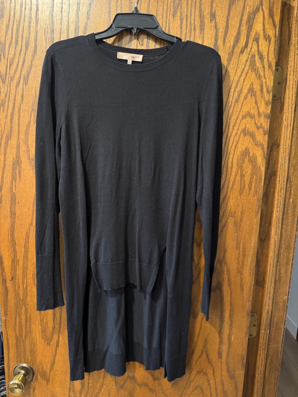 HEED Black Ribbed Crewneck Sweater